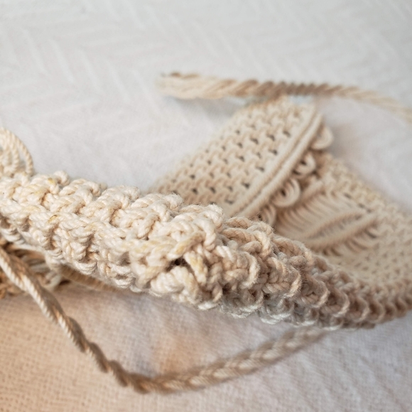 Macramé Shoulder Clutch Purse 9"x5.5" - Picture 5 of 11